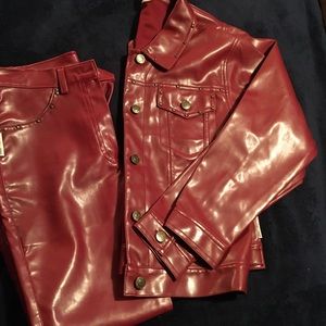 Leather look suit